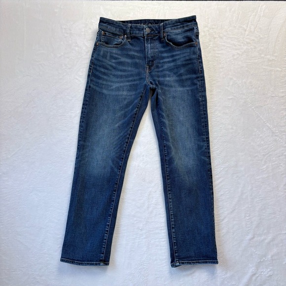 American Eagle‎ Jeans Man 31 x 30 Blue Next Level Airflex Slim Whiskered Fade - Picture 1 of 11